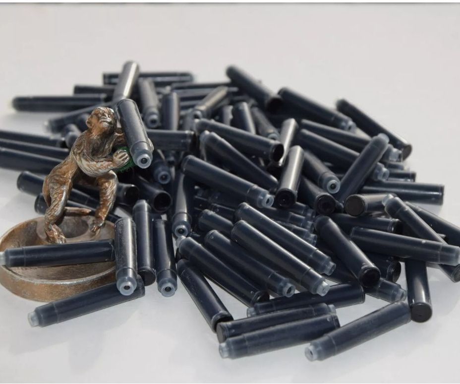 5 cartuchos de tinta negro y azul medida internacional cortos