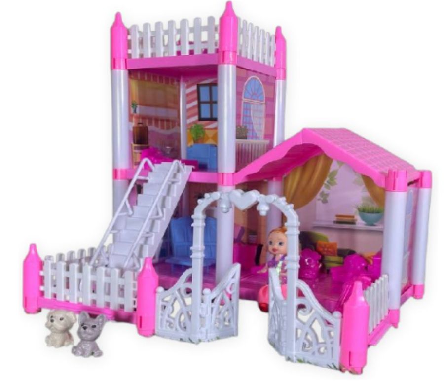 Casa de Muñecas con Accesorios - 82 Piezas