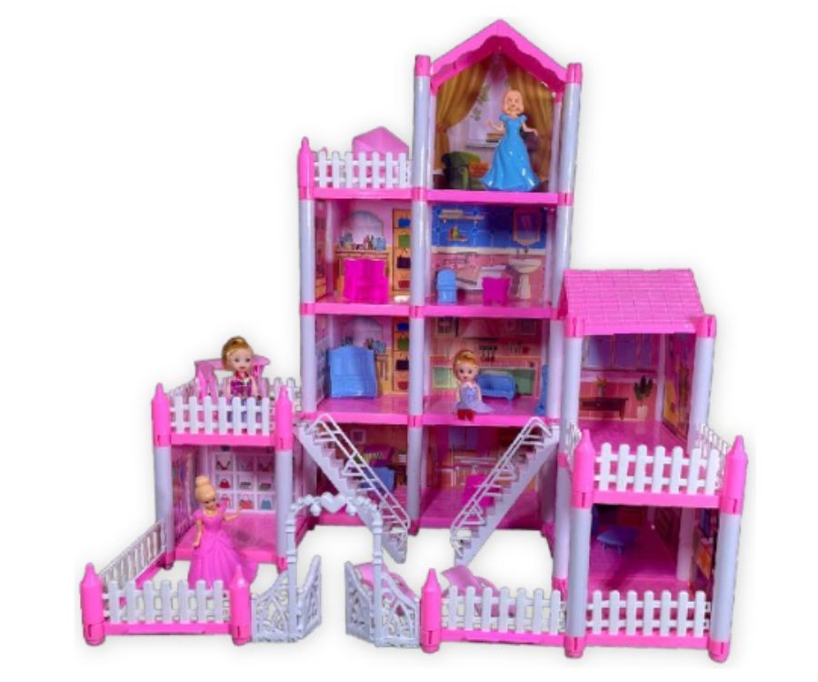Casa de Muñecas con Accesorios - 206 Piezas