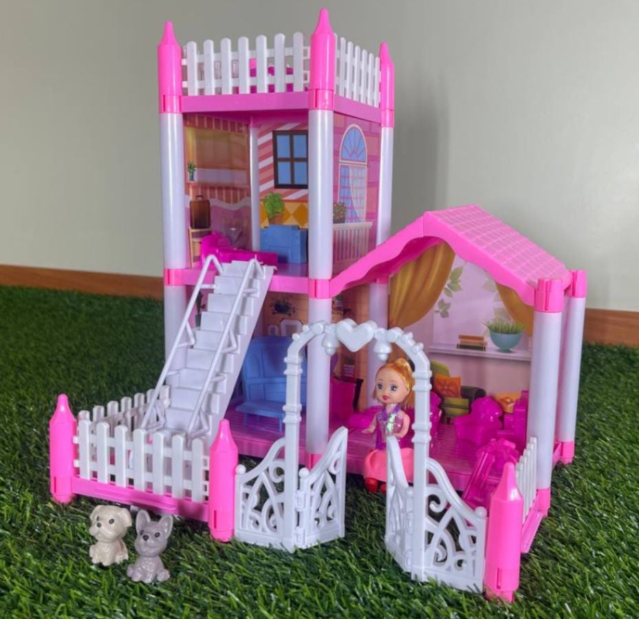 Casa de Muñecas con Accesorios - 82 Piezas