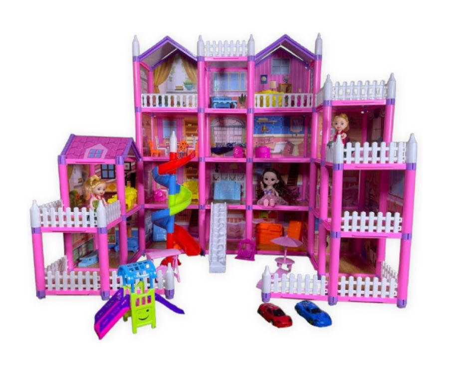 Casa de Muñecas con Accesorios - 378 Piezas