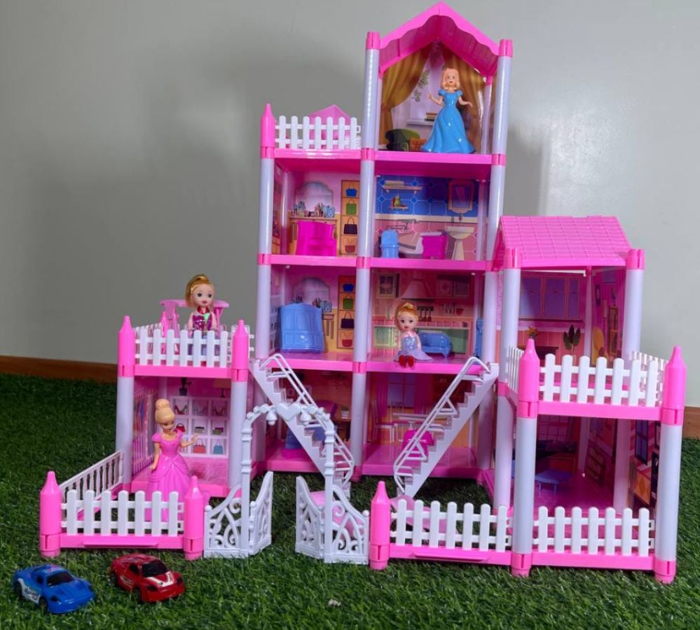 Casa de Muñecas con Accesorios - 206 Piezas