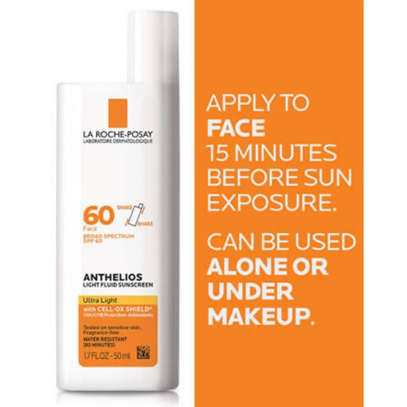 La Roche Posay Anthelios Ultra Light Fluid Face Sunscreen spf 60 | Protector solar ultra ligero con acabado mate para piel grasa a mixta