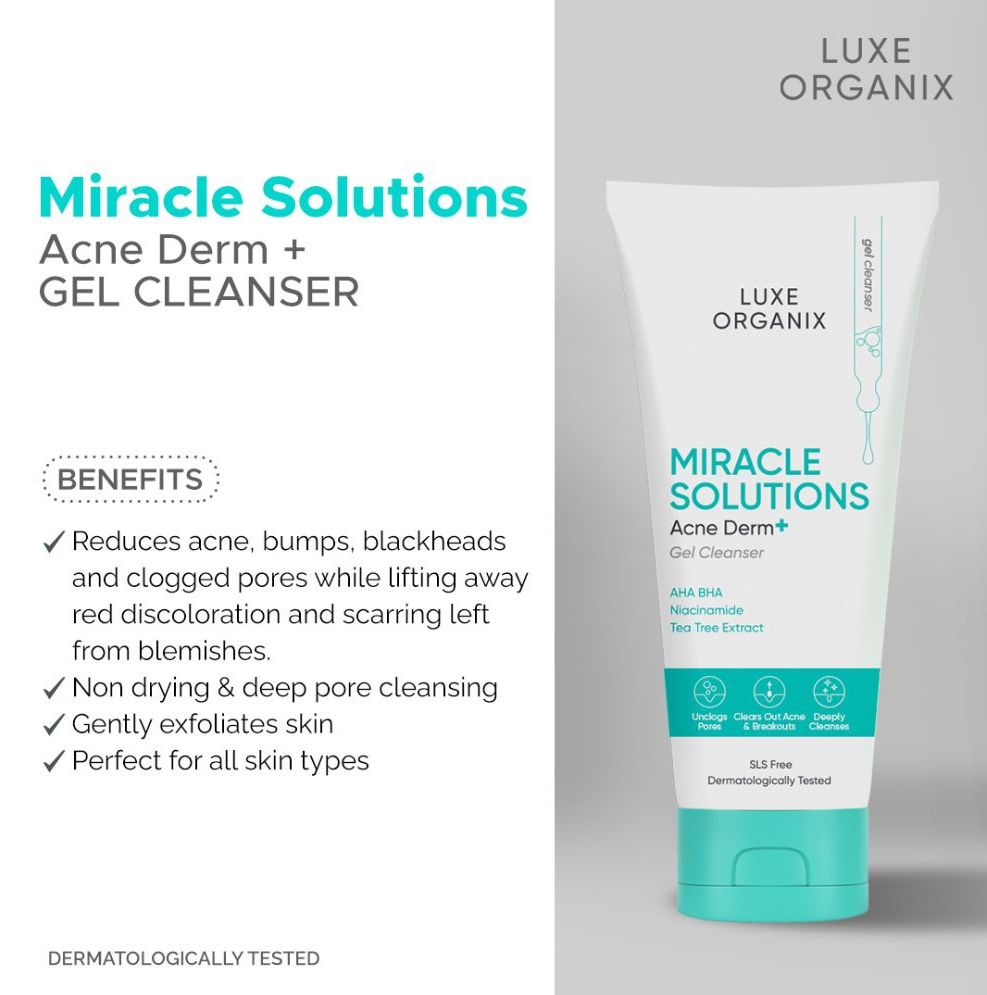 Luxe Organix Miracle Solutions Acne Derm + Gel Cleanser
