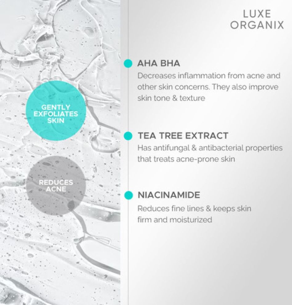 Luxe Organix Miracle Solutions Acne Derm + Gel Cleanser