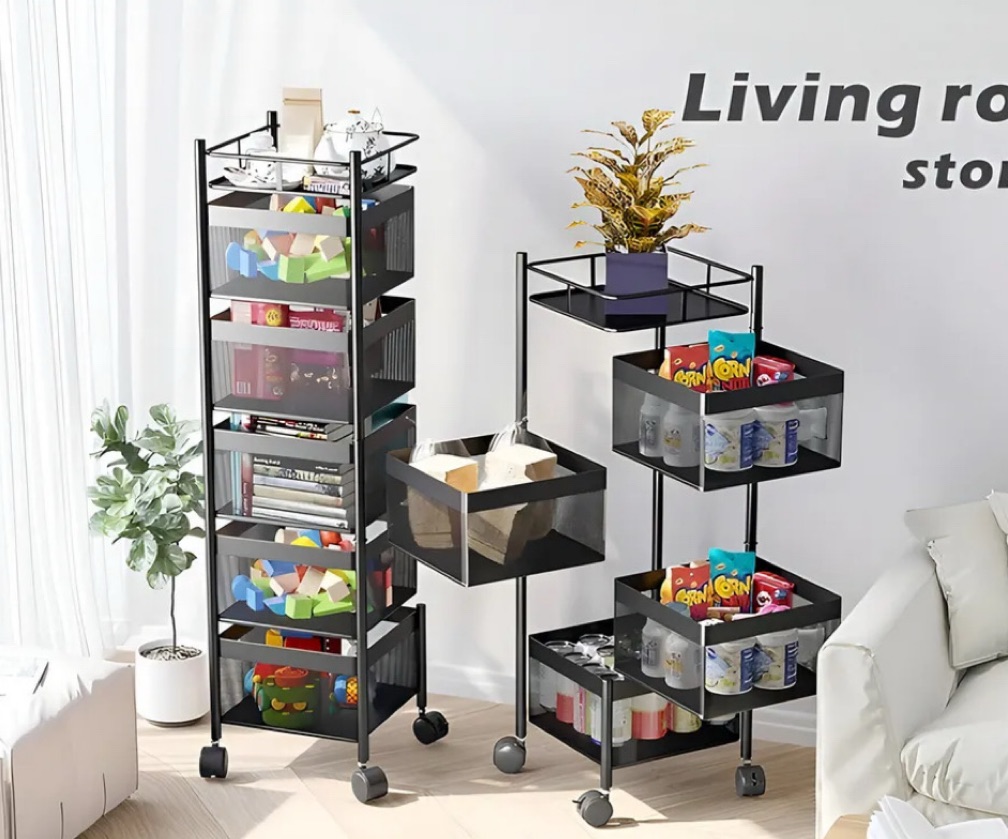 Carro Organizador Ruedas Organizador De Verduras 5niveles 94cm Organizador De Frutas Estante Organizador De Tapa Carro De Almacenamiento Estante Extraíble Carro De Almacenamiento