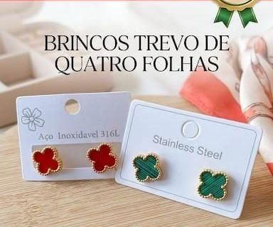 Brinco trevo 4 folhas