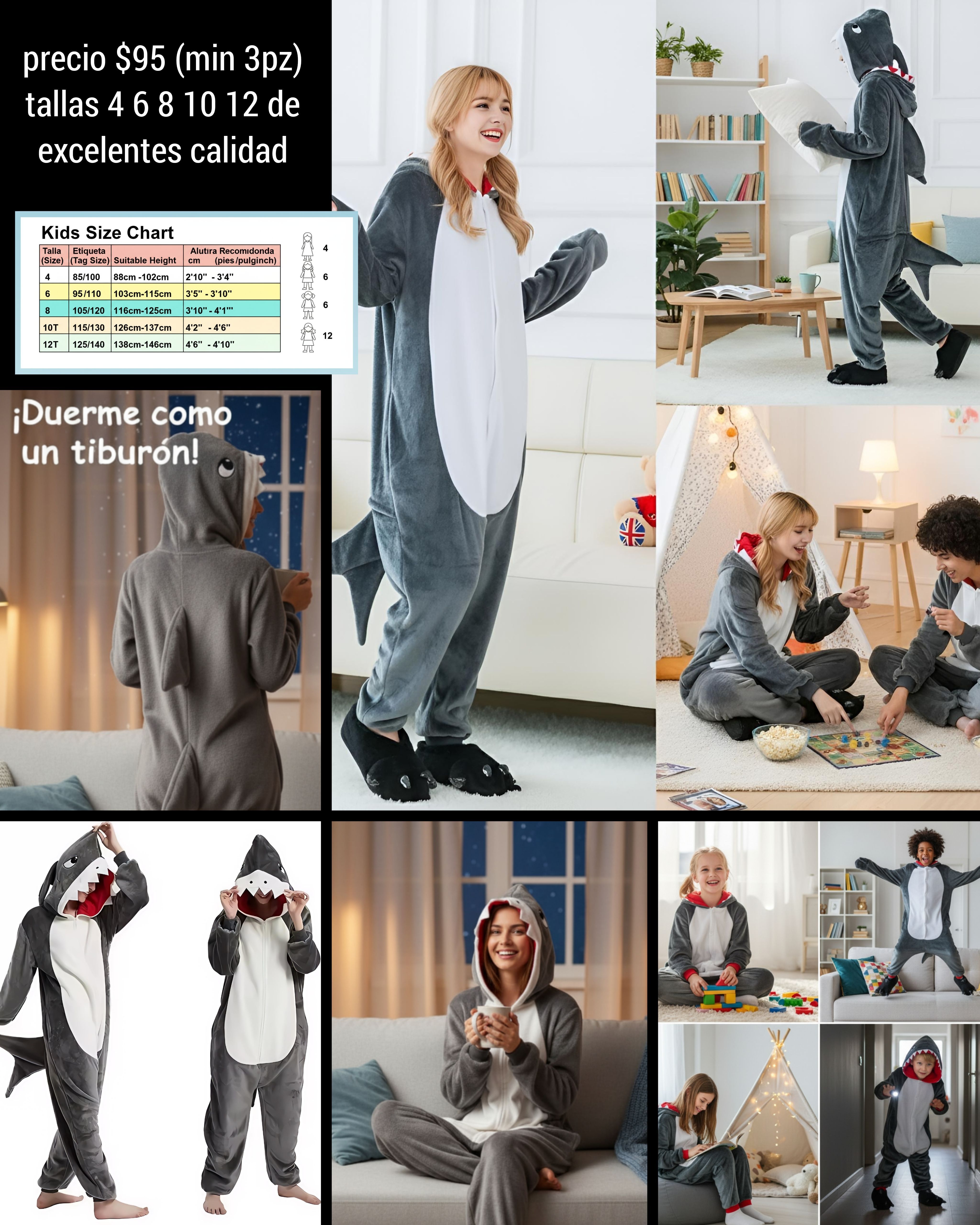 Pijama tiburón azul