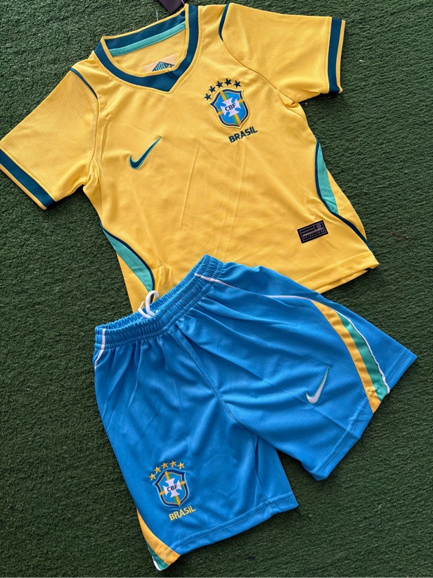 Kit Infantil Brasil Copa 2026 ( 5-6 anos 8-9 anos 10-11 anos 12-13 anos DISPONÍVEIS)
