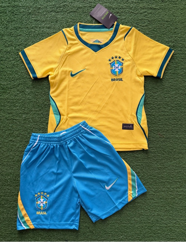 Kit Infantil Brasil Copa 2026 ( 5-6 anos 8-9 anos 10-11 anos 12-13 anos DISPONÍVEIS)
