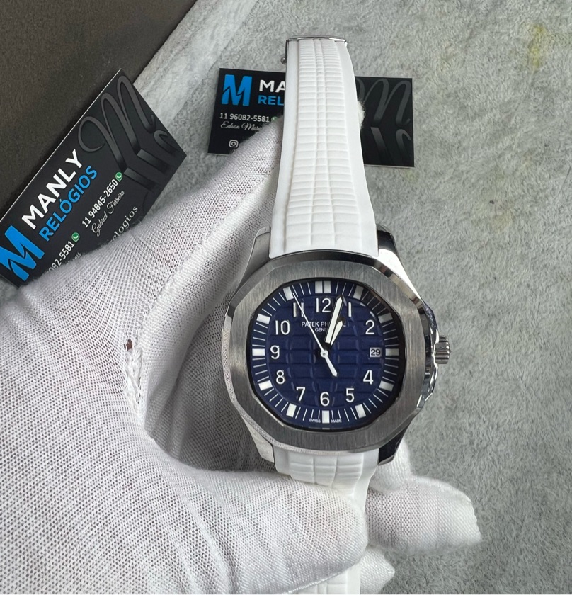 Aquanaut - Pulseira Branca / Fundo Azul