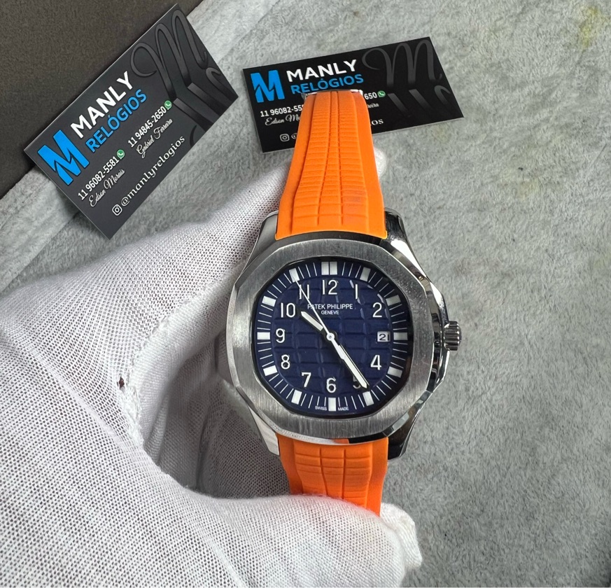 Aquanaut - Pulseira Laranja/ Fundo Azul