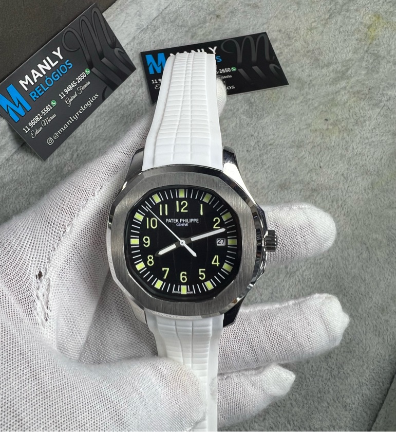 Aquanaut - Fundo Preto/ Pulseira Branca