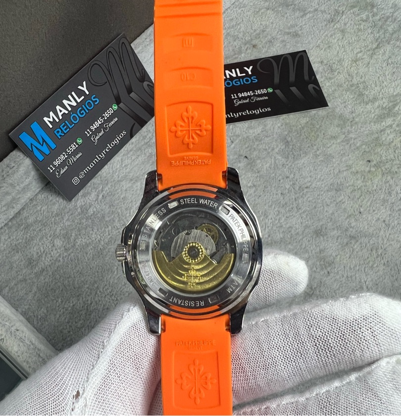 Aquanaut - Pulseira Laranja/ Fundo Azul