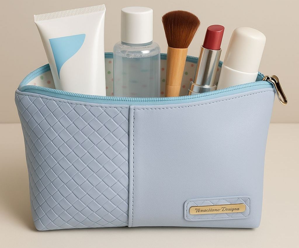 Necessaire Celeste Trapézio M - Conjunto Celeste