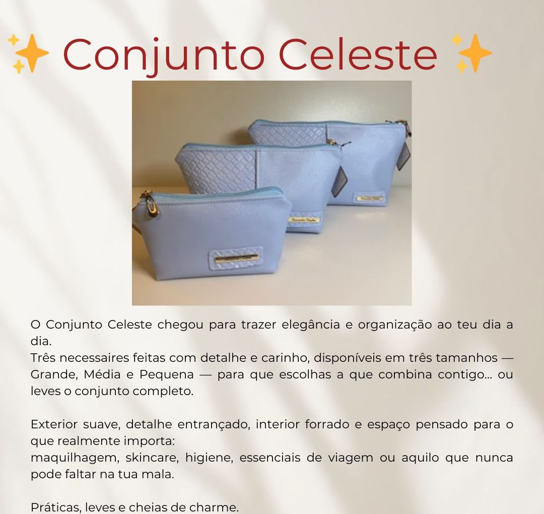 Conjunto Completo Celeste (Pequena + Média + Grande)