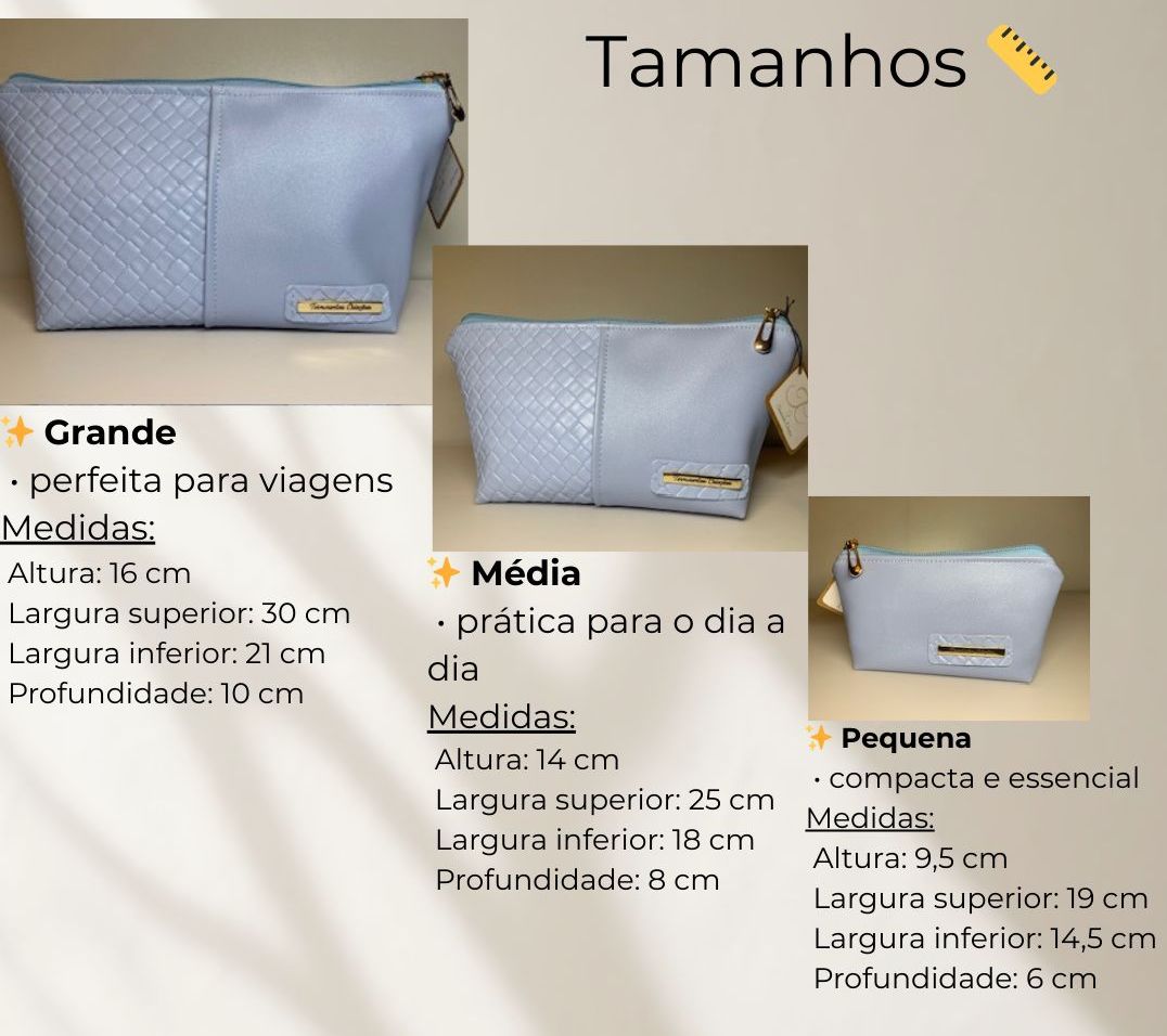 Necessaire Celeste Trapézio S -Coleção Celeste