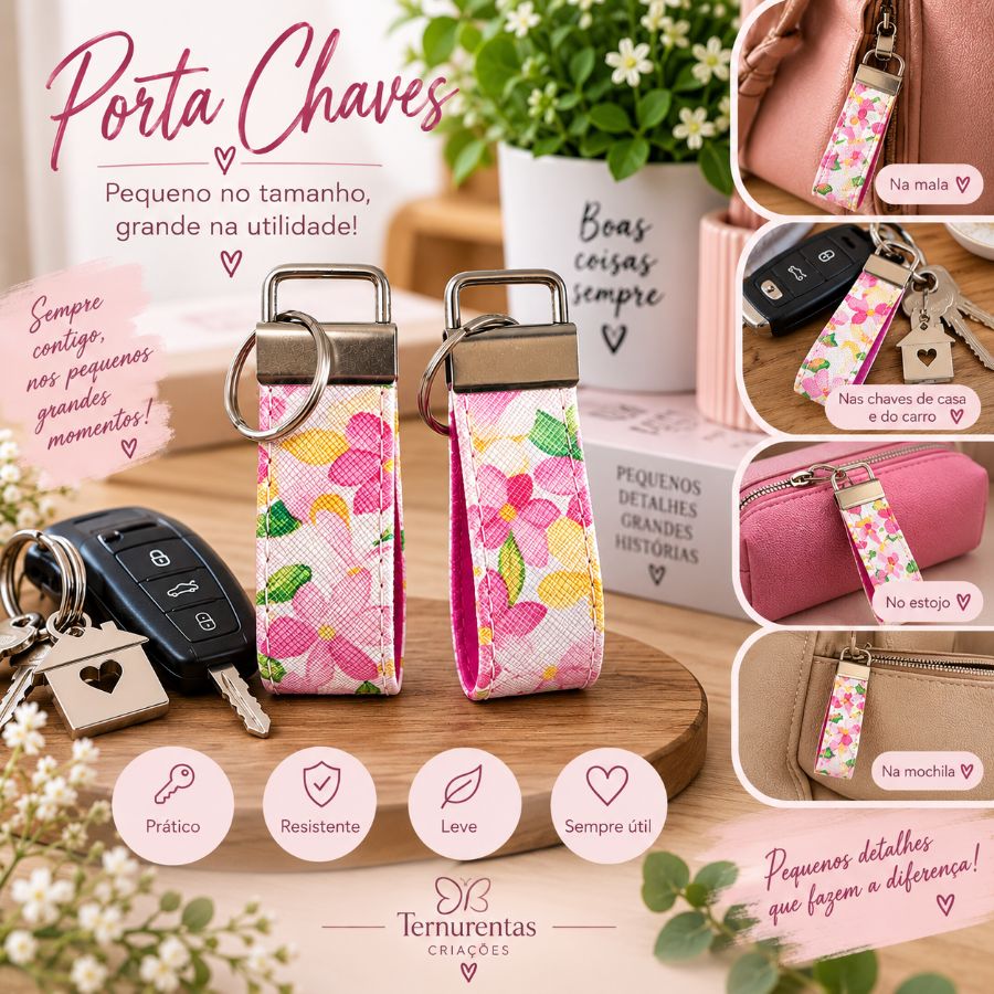 Porta Chaves *Pink Floral_01