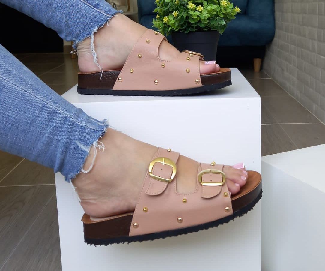 Sandalia canoa doble broche