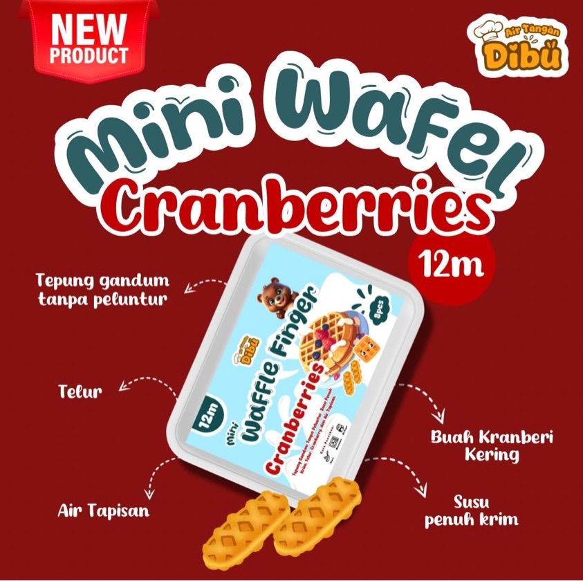 12m+ DIBU (FROZEN) Mini Waffle Cranberries