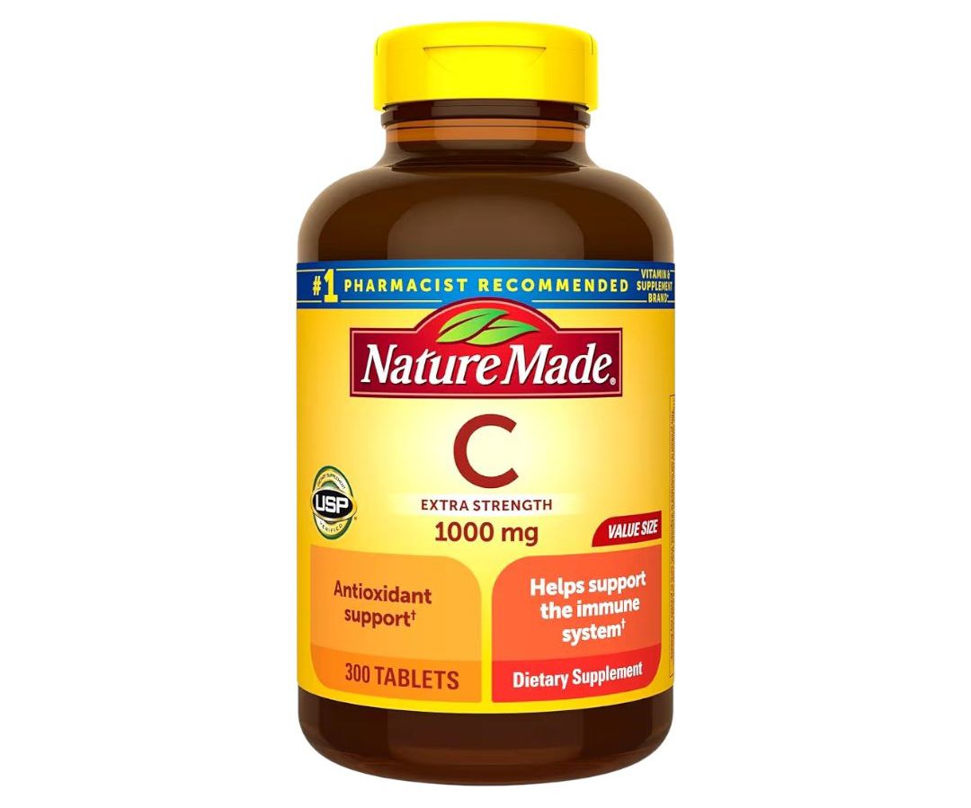 Nature Made Vitamina C extra fuerte 1000 mg, suplemento dietético para apoyo inmunológico, 300 tabletas