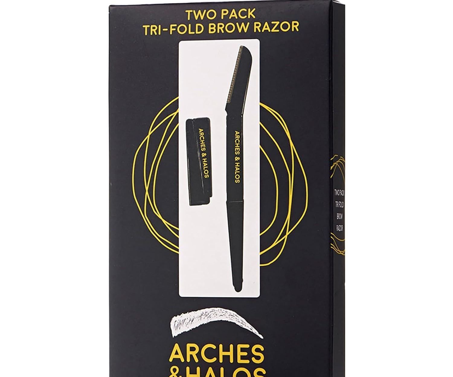 Arches & Halos Maquinilla de afeitar de cejas de tres pliegues, Two Pack Tri-Fold Brow Razor