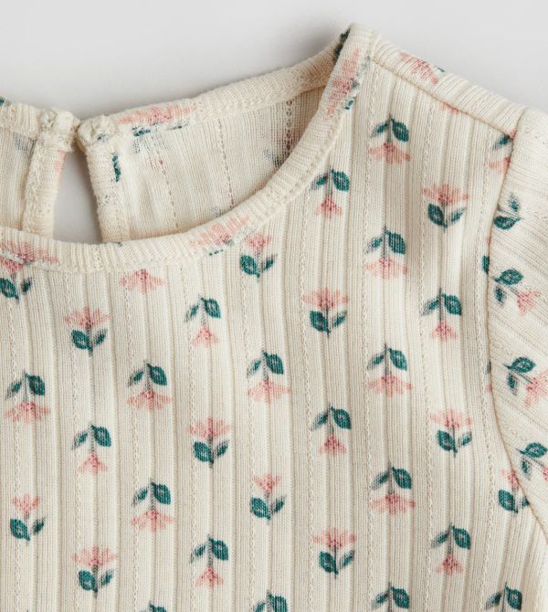 Polera canalé flores