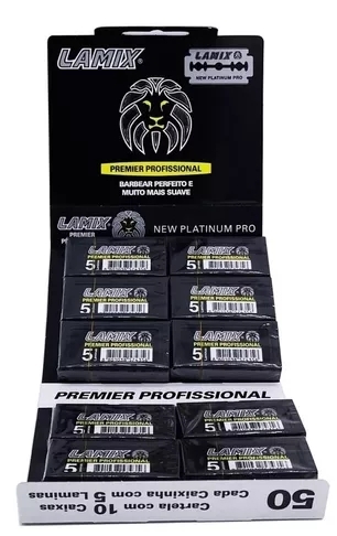 Lâmina Barbear Lamix Premier Profissional-cartela C/50